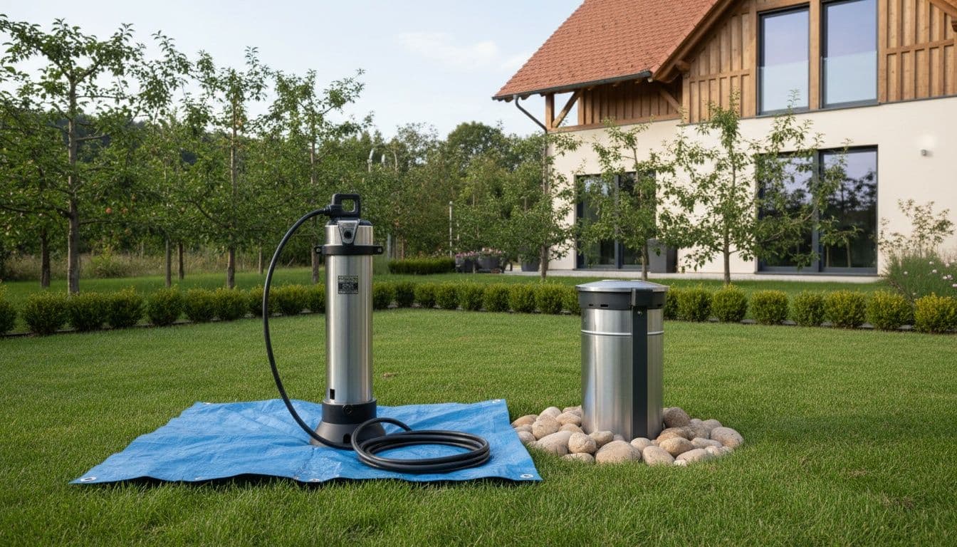 Pompe immergée de puits ou forage, trois points à régler